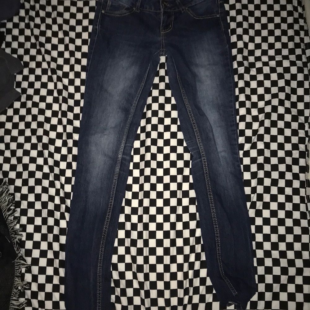 Blue skinny jeans